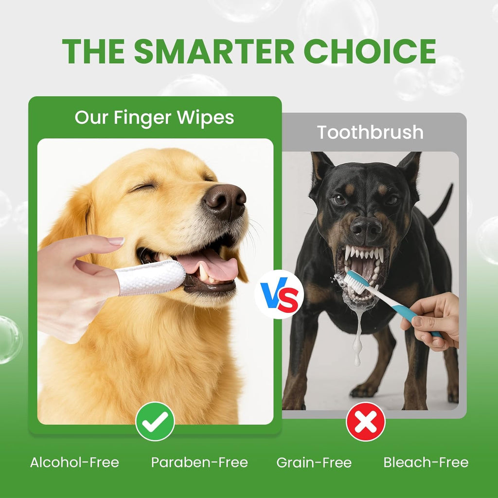 BuddyCheer Mint Pet Teeth Cleaning Wipes Dogs Cats