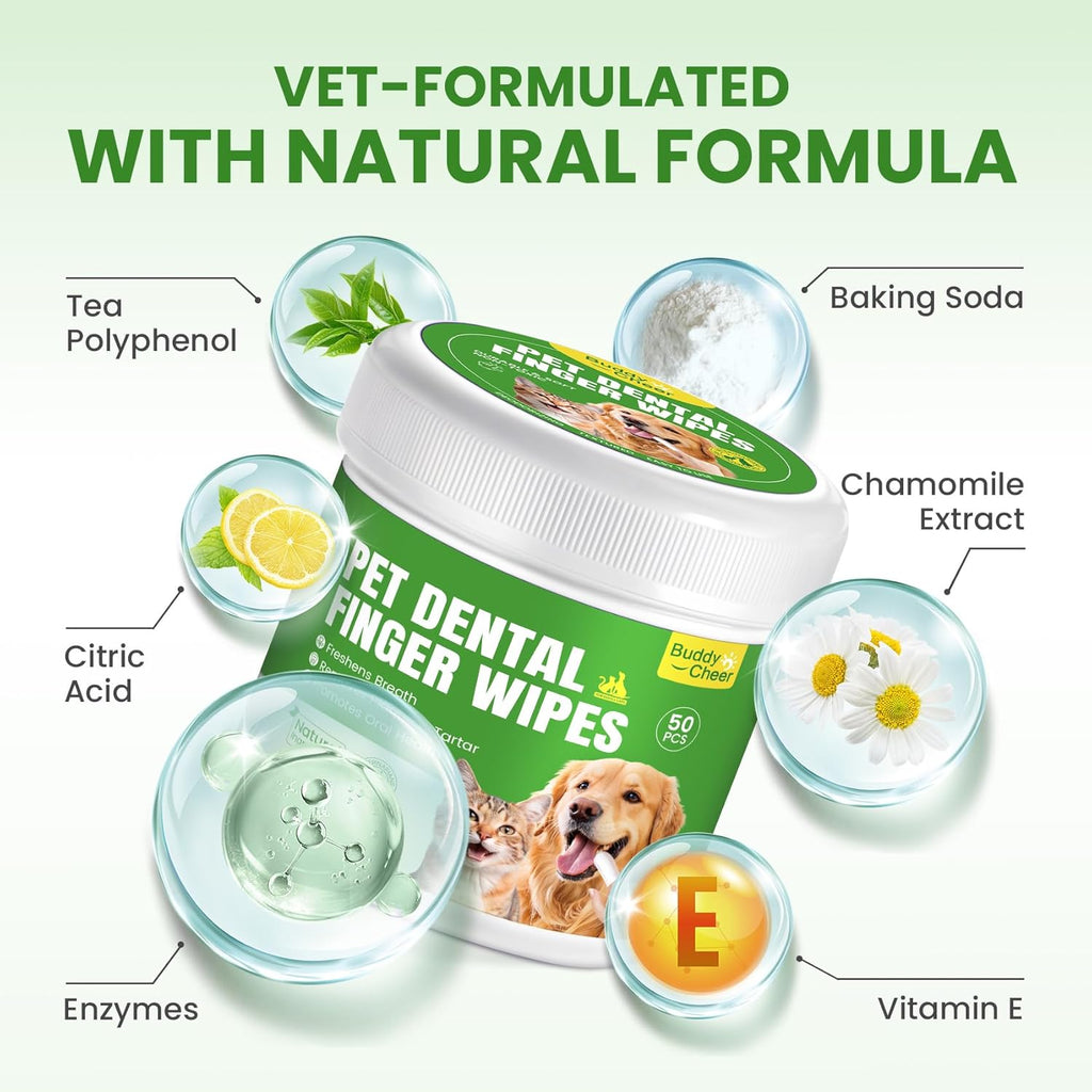 Soft Pet Dental Wipes Dogs Cats Mint Flavor