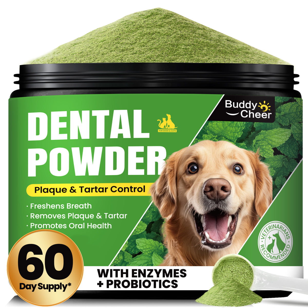 BuddyCheer Dog Dental Powder Mint Plaque Tartar