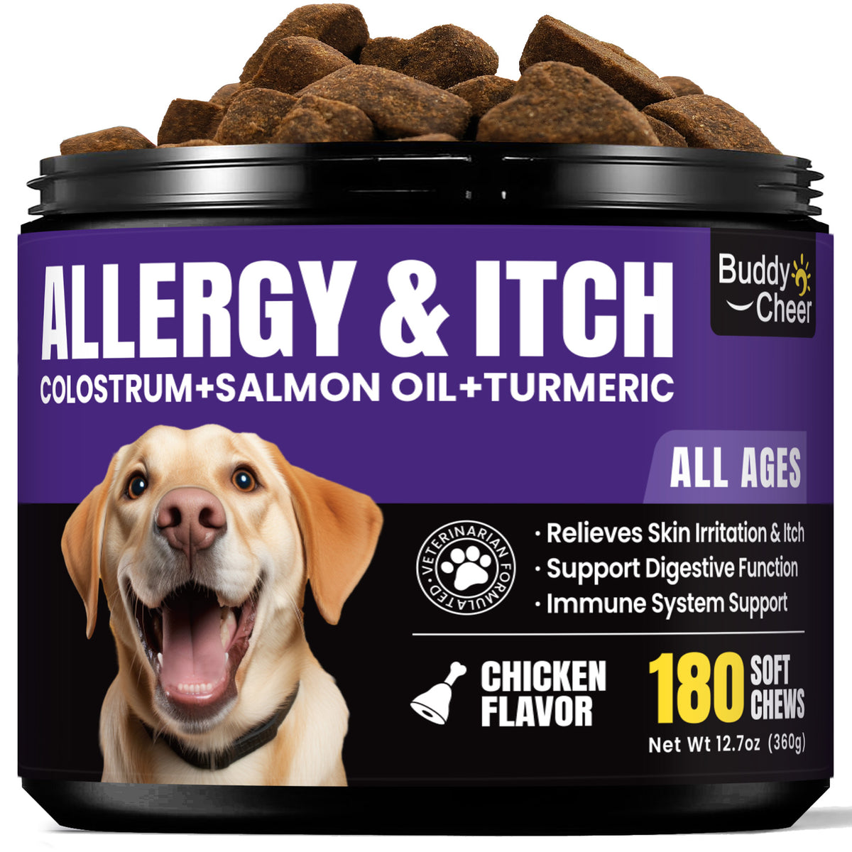 BuddyCheer Allergy Skin Immune Relief Chews Dogs
