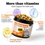 Cat Multivitamins Treats with L-Lysine & Taurine – 12 Vitamins & 5 Minerals - 450 Ct