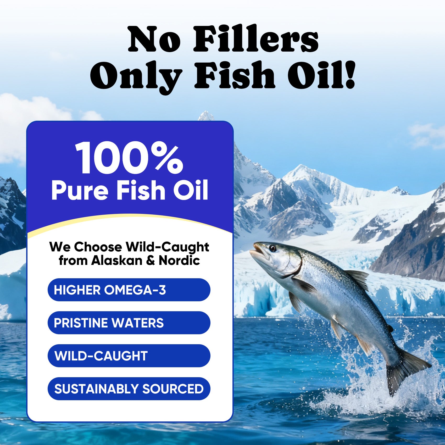 Wild Alaskan Salmon Oil for Dogs & Cats – Fast-Absorbing Fish Oil - 16oz