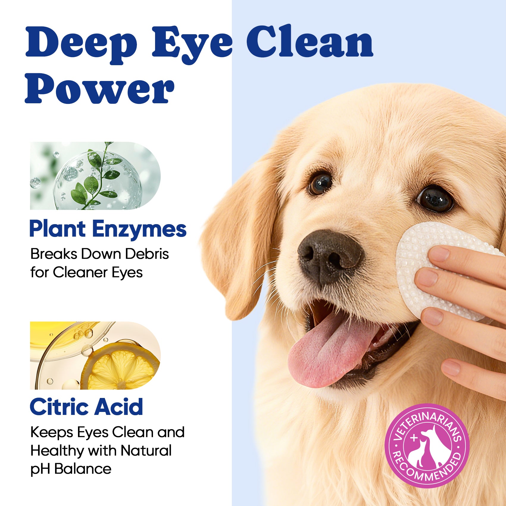 Eye Wipes & Tear Stain Remover for All Dogs & Cats - 50 pcs