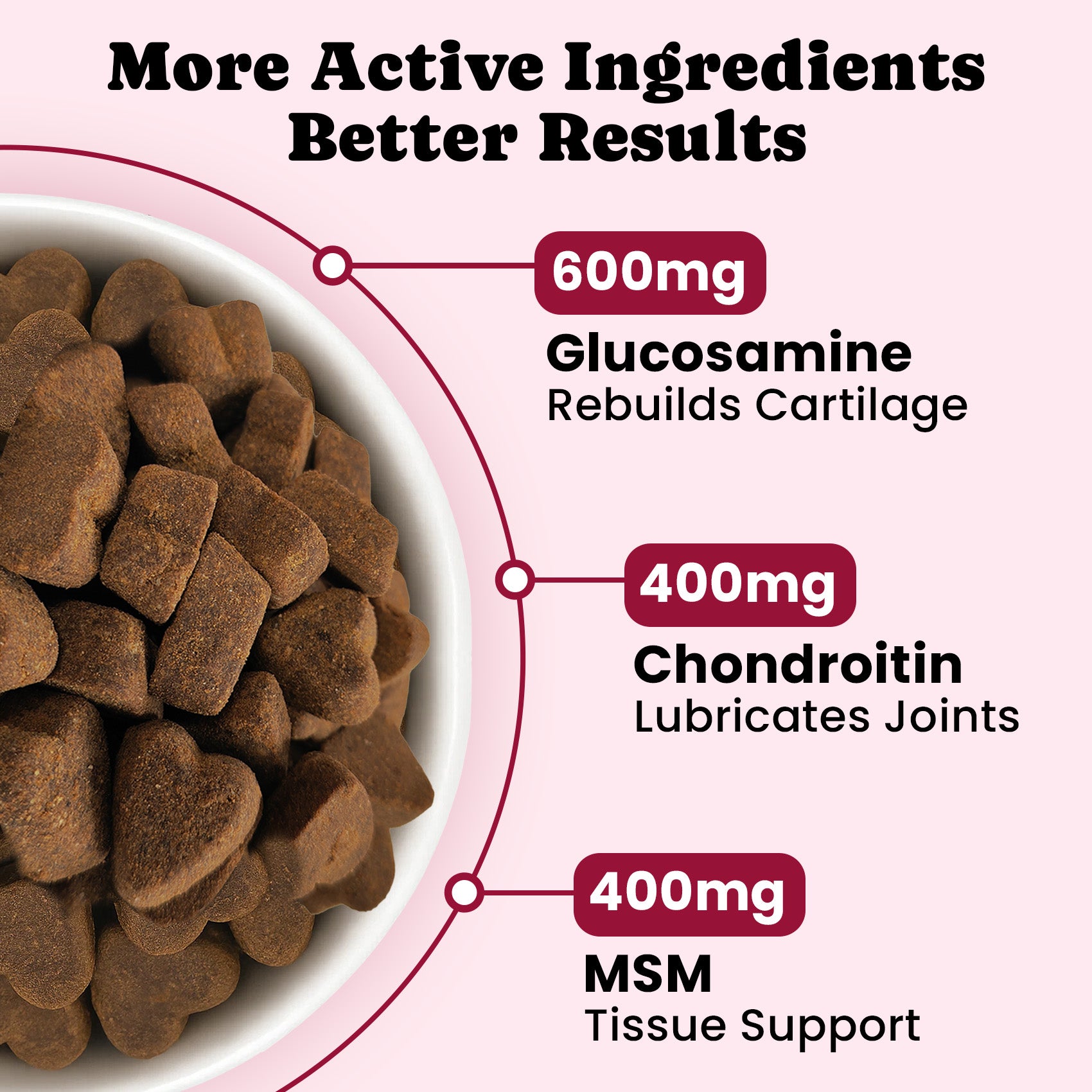 Glucosamine for Dogs Hip and Joint Supplement Chews - 180 Ct