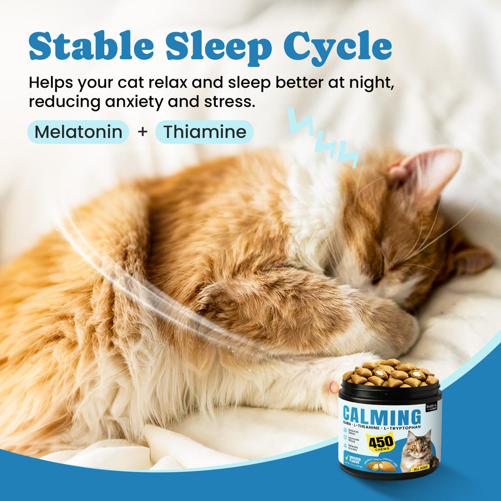Calming Cat Treats with GABA for Grooming, Travel, Vet Visits - 450 Ct