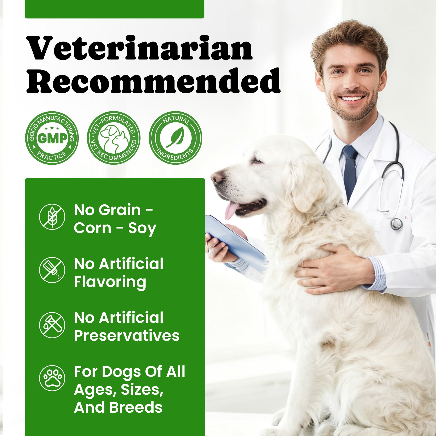 Dog Probiotics Chews with 5 Enzymes & 4 Prebiotics for Gut Health - 180 Ct