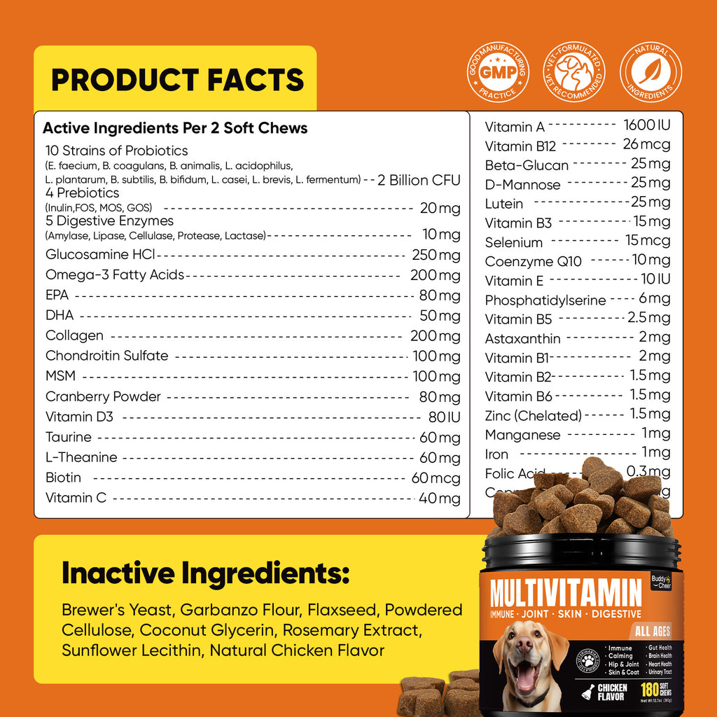 Dog Tasty Soft Chews Multivitamins Support