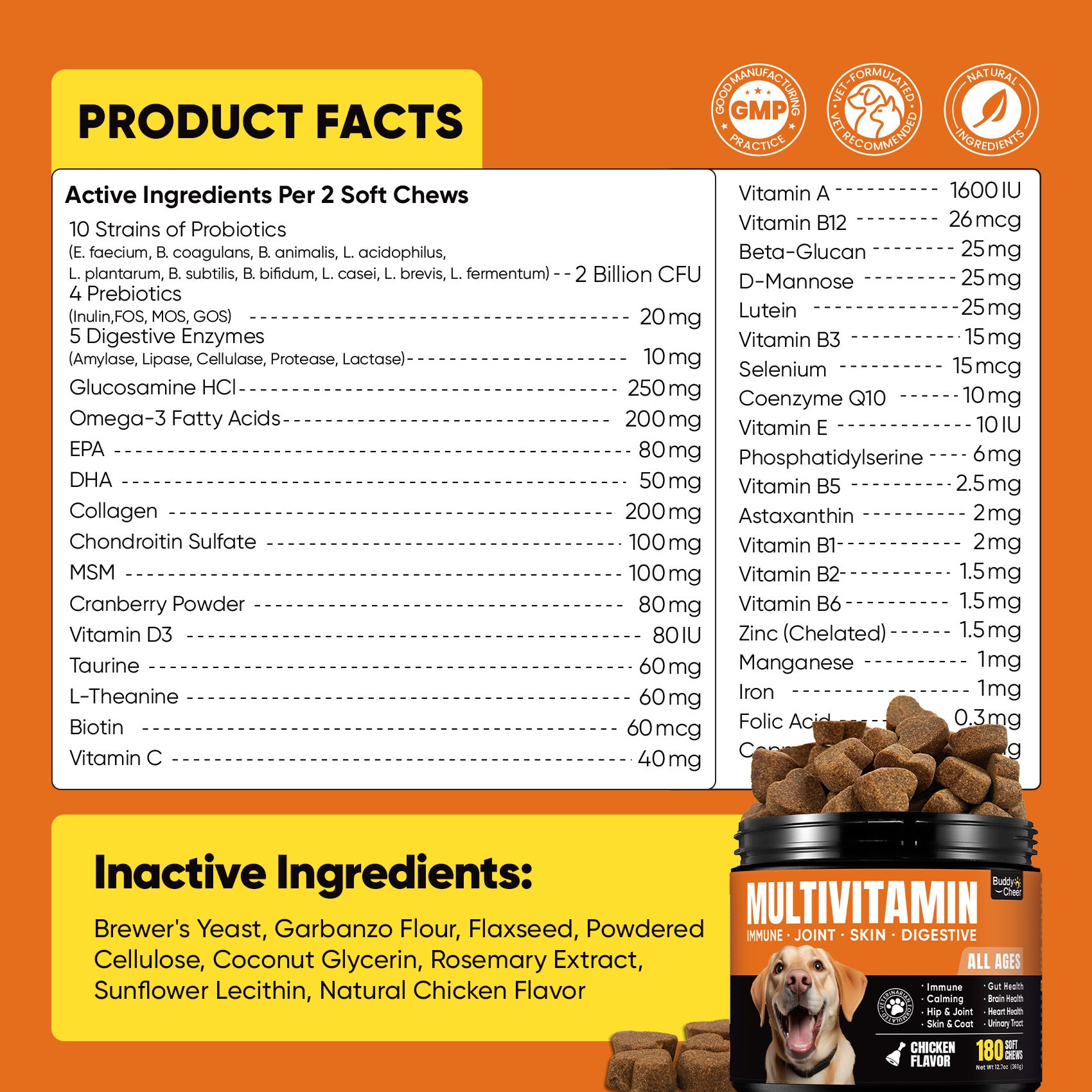 Dog Tasty Soft Chews Multivitamins Support