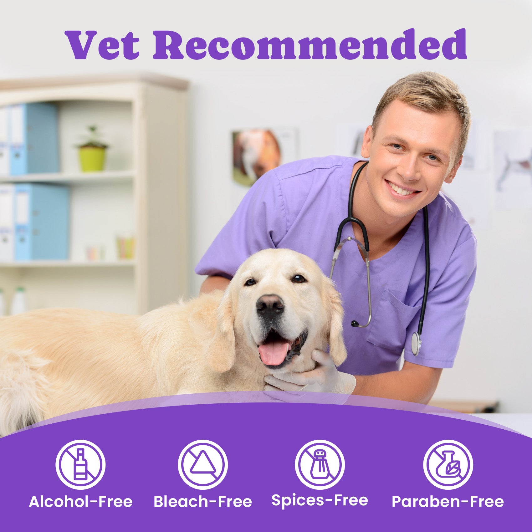 No-Rinse Dog Dental Care Wipes - 50 Count - Unflavored