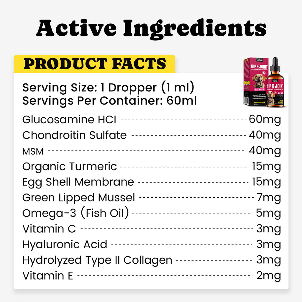 Liquid Drops Dogs Flexibility Mobility Joint Health