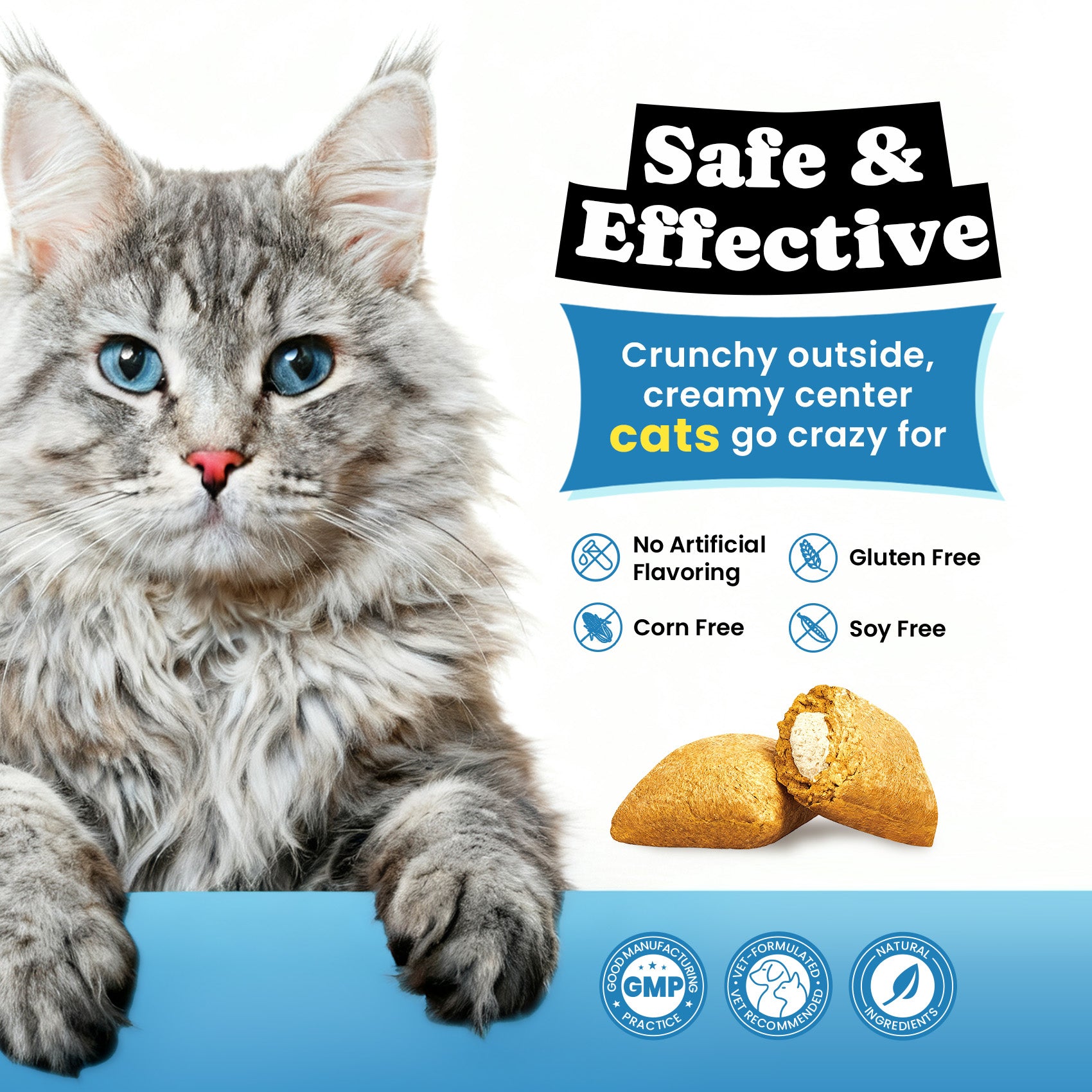 Calming Cat Treats with GABA for Grooming, Travel, Vet Visits - 450 Ct